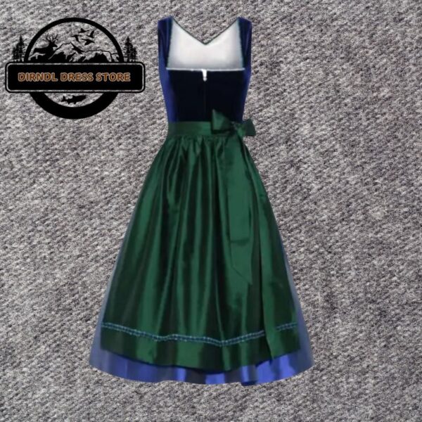 Beautiful Royal Blue Velvet Dirndl Dress YDT-4