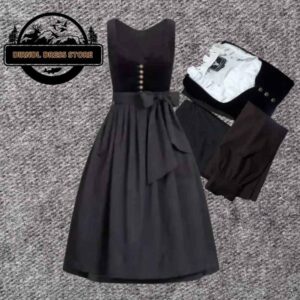 Authentic Black Heart neck dirndl YDT-11