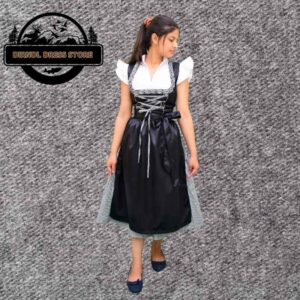 Authentic Black Long Maxi Dirndl YDT-9