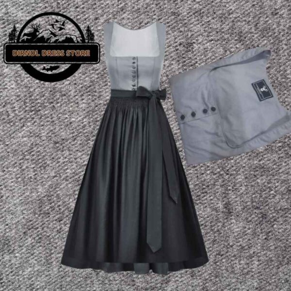 Authentic Gray Cotton Dirndl Dress YDT-10