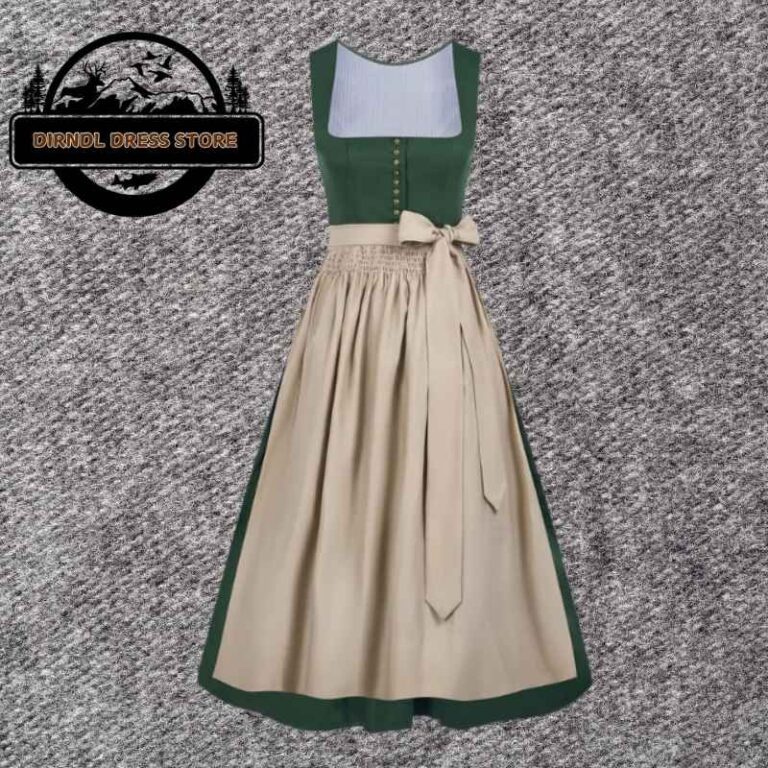 Authentic Green Cotton Dirndl Dress YDT-7